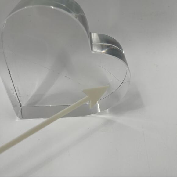 TIFFANY & CO Paperweight Crystal Heart Shaped Authentic with Scratches Luxury - Picture 7 of 12